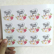 Pegatinas adhesivas para manualidades, sello decorativo de serie floral, pegatinas de papel "thank you", venta al por mayor, 1200 unids/lote 2024 - compra barato