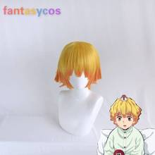 Demon Slayer Kimetsu No Yaiba Agatsuma Zenitsu Wig Cosplay Costume Heat Resistant Synthetic Hair Party Wigs+ Free Wig Cap 2024 - buy cheap