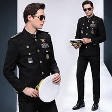 International Seafarer Uniform Captain Suits Hat + Jacket + Pants Stand Collar Security Clothing Cruise Protocol Banquet Costume 2024 - buy cheap