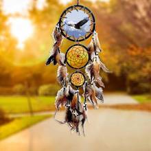 Wolf Pattern Handmade Dreamcatcher Wind Chimes Feather Pendant Dream Catcher Hanging Gift Home Decoration Accessories Ornament 2024 - buy cheap