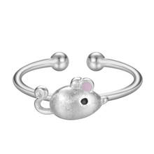 Простые милые кольца мыши для девочек, женское серебряное покрытие, регулируемые ювелирные изделия с животными, мультяшное Кольцо Дружбы, подарок на день рождения, Chereda 2024 - купить недорого