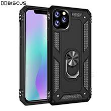 Funda de lujo a prueba de golpes para iPhone, carcasa de silicona suave con anillo de Metal para iPhone 11 Pro Max, 11 Pro Max 2024 - compra barato