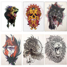 NEW Simple Design Black LION 21 X 15 CM Sized Sexy Cool Beauty Tattoo 2024 - buy cheap