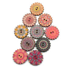 100PCS Wooden Sewing Gear Button Flower Pattern Handmade Scrapbooking Craft Cloth Accessories 20MM 25MM Vintage Buttons 2024 - buy cheap