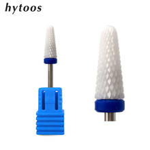 HYTOOS White Ceramic Cone Nail Drill Bits 3/32" Manicure Bits Rotary Ceramic Burr Drill Accessories Milling Cutter Nail Tools 2024 - buy cheap