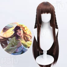 King hsiu marca king rei da glória jogo cosplay pele peruca nakoruru marrom escuro trança longa fibra de cabelo peruca sintética 2024 - compre barato