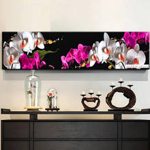 Cuadro de orquídeas blancas y púrpuras para decoración del hogar, bordado de diamantes 5d Diy, punto de cruz, redondos y cuadrados 2024 - compra barato