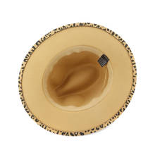 Sombreros de fieltro de lana Unisex, gorros de lana de leopardo para adultos, sombrero de ala plana para otoño e invierno, X3010 2024 - compra barato