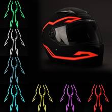 Fita de led luminosa para capacete de motocicleta, 2 peças, sinal piscante e luz fria, para noite 2024 - compre barato