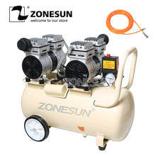 Zonesun compressor de ar portátil de cobre puro, compressor silencioso para trabalho em madeira dental, tipo pistão de 750w 50l 2024 - compre barato