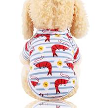 Roupa com estampa de desenhos animados para cães pupupupuou, blusa listrada para cachorro, roupa para cachorro 2024 - compre barato