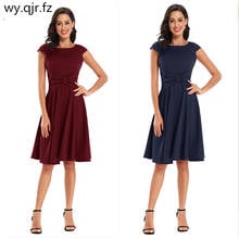 CD-1767#Short Bridesmaid Dresses Dark bluewine Red Satin face Graduation Wedding Party Prom Dress Bride Toast Girls Wholesale 2024 - buy cheap