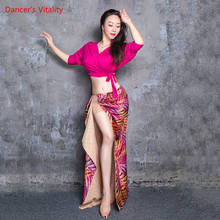 Conjunto de saia de dança do ventre, 2 peças femininas soltas modais para ensaio, dança do ventre oriental 2024 - compre barato