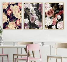 Flowers Picture Canvas Painting Modern Nodic Home Decor Pink Rose Posters On The Wall Prints for Living Room Frameless 2024 - buy cheap
