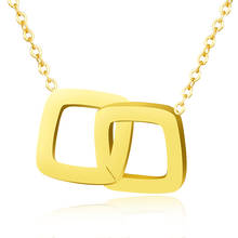 Fashion Double Buckle Woman Necklace Female Titanium Stainless Steel Gold Color Clavicle Necklace Pendant Jewelry Lover Gift 2024 - buy cheap