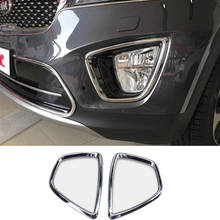 Car Front Fog Light Lamp Frame Stick Styling ABS Chrome Cover Trim 2pcs For Kia Sorento L 2015 2016 2017 2024 - buy cheap