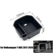 Car Styling Accessories Armrest Storage Box Container Holder Organizer Tray For Volkswagen T-ROC 2017-2019 2024 - buy cheap