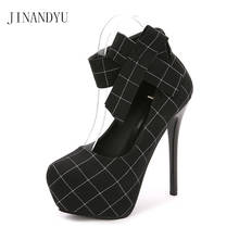 Woman Pumps 12/14 Cm High Heels with Bow Ladies Platform Shoes Stiletto Sexy Women Shoes High Heel Party Shoes Women Black Heels 2024 - buy cheap