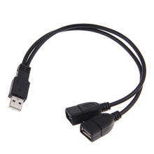 USB 2,0 A male A 2 Dual USB female Jack Y разветвитель для зарядки и синхронизации данных, usb-кабель, usb-удлинитель, разветвитель, адаптер, усилитель 2024 - купить недорого