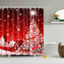 Merry Christmas Snowman Christmas Present Trees Socks Shower Curtains Bathroom Curtain Fabric Waterproof Polyester With Hooks 2024 - buy cheap