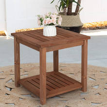 45*45*45cm US WarehouseSquare Wood Side Table Carbonized Color  Side Table End Table 2024 - buy cheap