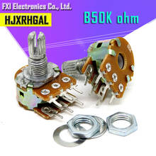 5PCS 50K ohm WH148 B50K 6pin 50K Potentiometer 15mm Shaft With Nuts And Washers Hot 2024 - buy cheap