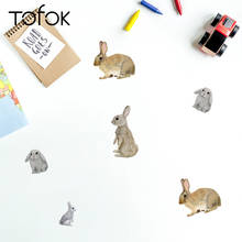 Tofok PVC 40pcs/set Lovely Rabbits Wall Sticker Cute Animal Bedroom Hallway Art Decal Window Door Notebook Decorative Sticker 2024 - buy cheap