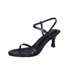 Sapato feminino tornozelo, calçado feminino salto alto peep toe sexy, sandália preta 128 2024 - compre barato