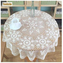 New Cotton Crochet Handmade Tablecloth Table Cloth Cover Round Lace Christmas Kitchen Mantel Banquet Wedding Decor 2024 - buy cheap