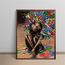 Graffiti Art Posters and Prints Abstract Girl Canvas Painting For Living Room Wall Pictures African Girl Home Wall Cuadros Decor 2024 - buy cheap