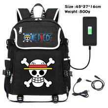 Anime One Piece Luffy Zoro Cartoon Backpack USB Charging Laptop School Shoulder Bag for Girls Boys Teenager 2024 - buy cheap