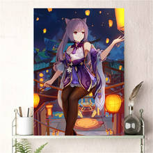 Anime poster genshin impact cartoon painting kawaii home room bedroom decoration canvas wall art framed one piece 2024 - buy cheap