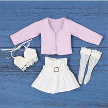 DBS Blyth doll clothes White lace purple cardigan with high waist shorts and socks suit for the ICY gift 2024 - buy cheap