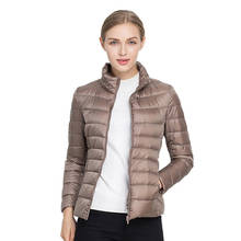 Jaqueta feminina ultraleve de pato, casaco quente para outono e inverno, à prova de vento, plus size 6xl 7xg 2024 - compre barato