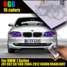 Для BMW 1 серия E81 E82 E87 E88 2004-2012 Ксеноновые фары многоцветные RGB ангельские глазки комплект кольцевого ореола 2024 - купить недорого