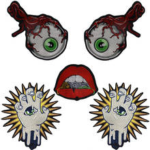 Eye Mouth Patches Sticker Iron on Clothes DIY Hands Applique Embroidered Garment Punk Rock Badge P1640 2024 - buy cheap