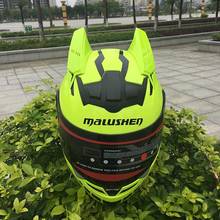 Winter Season Yellow Color Motorcycle Helmet Full Face Helmet Casque Casco Professional Rally Racing Helmet With Corn 2024 - buy cheap