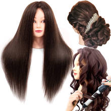 Мужской манекен, Парикмахерская учебная голова с 100% 8 дюймовыми человеческими волосами, косметологическая прическа, манекен для укладки волос, кукла для волос, манекен 2024 - купить недорого