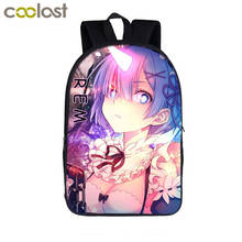 Re:Zero kara Hajimeru Isekai Seikatsu backpack for teenage boys girls bag Anime Emilia Rem children school bags kids backpacks 2024 - buy cheap