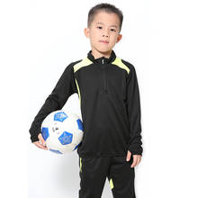 Комплект футболок с длинным рукавом для мальчиков, детский тренировочный спортивный костюм, школьная Футбольная форма, черная, красная, синяя, оранжевая, зеленая 2024 - купить недорого