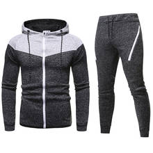 2022 New Hooded Tracksuit  Men  2PC Causal Sweatsuit Zipper Jacket+Pants Sport Suit Running Sportwear Male Set Gym Clothes 2024 - buy cheap