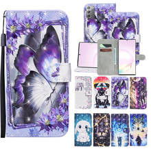 Note20 Flip Leather Case On For Samsung Galaxy Note 20 Ultra Fundas Wallet Card Holder Stand Book Cover 3D Painted Coque Cover 2024 - buy cheap