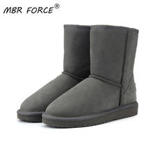 MBR FORCE bota de couro bovino genuíno, clássica australiana 100% lã, botas femininas para o inverno e o frio 2024 - compre barato