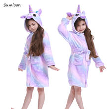 Autumn Winter Kids Sleepwear Robe 2020 Flannel Bathrobe For Girls 3-11 Year Teenager Children Kigurumi Unicorn Pajamas For Boys 2024 - buy cheap