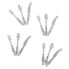 Mini 1/12 Dollhouse Miniature Kitchen Tableware Spoon Knife Fork Set Kitchen Accessories Pretend Play Toys 2024 - buy cheap