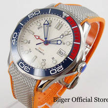 Fashional Mechanical Men Watch BLIGER Brand Sapphire Glass GMT Hand Date Function Rubber Strap 2024 - buy cheap