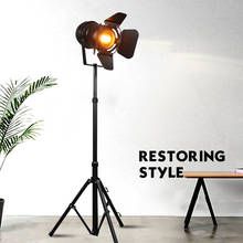 E27 LED retro tripod single head floor lamp black wrought iron retro floor lamp for dining room bedroom living room study cafe 2024 - buy cheap