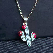 Charm Lotus Necklace For Women Men Vintage Cactus Flower Pendant Necklaces Punk Jewelry 2024 - buy cheap