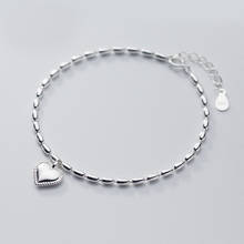 MloveAcc-pulsera de plata de ley 925 para mujer y niña, brazalete con abalorio de corazón, estilo Retro, joyería coreana 2024 - compra barato