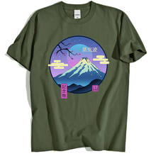 Camiseta masculina estampa cereja fuji mountain bike, camiseta de qualidade hip hop com gola em o para criatividade, camiseta de qualidade para homens 2024 - compre barato